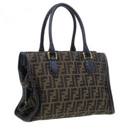 مملوكة مسبقًا Fendi Brown Canvas Zucca Selleria Firenze Frame Bag