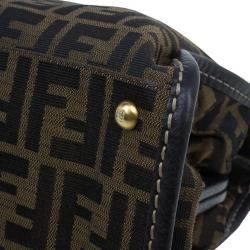 مملوكة مسبقًا Fendi Brown Canvas Zucca Selleria Firenze Frame Bag