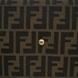 مملوكة مسبقًا Fendi Brown Canvas Zucca Selleria Firenze Frame Bag