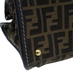 مملوكة مسبقًا Fendi Brown Canvas Zucca Selleria Firenze Frame Bag
