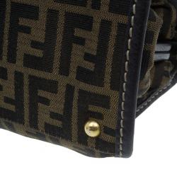 مملوكة مسبقًا Fendi Brown Canvas Zucca Selleria Firenze Frame Bag