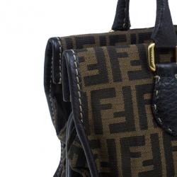 مملوكة مسبقًا Fendi Brown Canvas Zucca Selleria Firenze Frame Bag