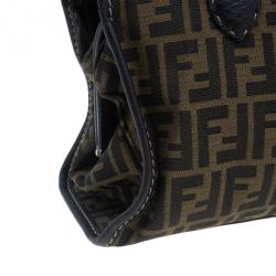 مملوكة مسبقًا Fendi Brown Canvas Zucca Selleria Firenze Frame Bag