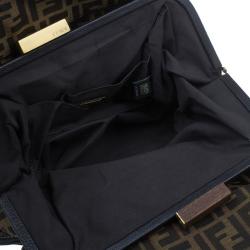 مملوكة مسبقًا Fendi Brown Canvas Zucca Selleria Firenze Frame Bag