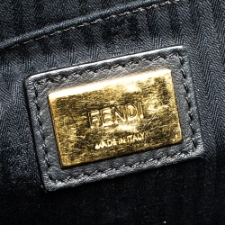 Pre Owned Fendi Black Textured Leather Small Demi Jour Top Handle Bag