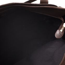 Pre Owned Fendi Tobacco Zucca Canvas and Leather Tote