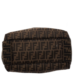 Pre Owned Fendi Tobacco Zucca Canvas and Leather Tote