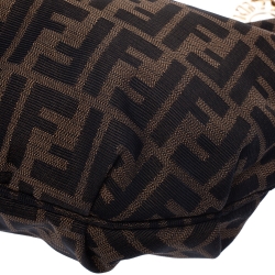 Pre Owned Fendi Brown/Gold Zucca Canvas and Leather Chef Chain Link Hobo