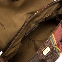 Pre Owned Fendi Multicolor Stripe Canvas and Leather Limited Edition Chef Flap Bag