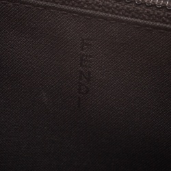 Pre Owned Fendi Black Zucca  Canvas and Leather Zip Around Continental Wallet