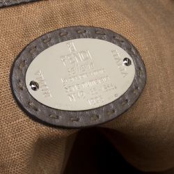 Pre Owned Fendi Metallic Selleria Leather Roll Shopper Tote