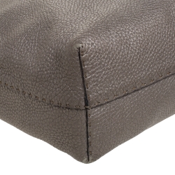 Pre Owned Fendi Metallic Selleria Leather Roll Shopper Tote