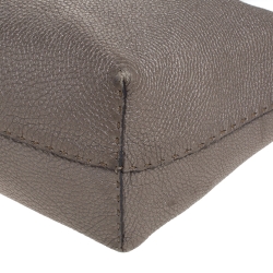 Pre Owned Fendi Metallic Selleria Leather Roll Shopper Tote