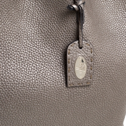 Pre Owned Fendi Metallic Selleria Leather Roll Shopper Tote