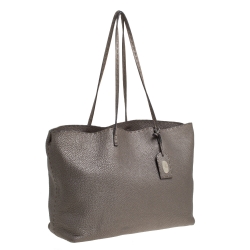 Pre Owned Fendi Metallic Selleria Leather Roll Shopper Tote