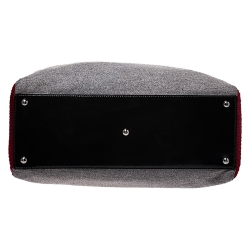 Pre Owned Fendi Tricolor Wool/Calfhair and Patent Leather Large 2Jours Tote