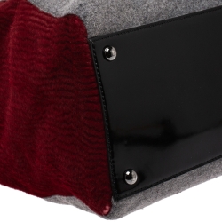 Pre Owned Fendi Tricolor Wool/Calfhair and Patent Leather Large 2Jours Tote