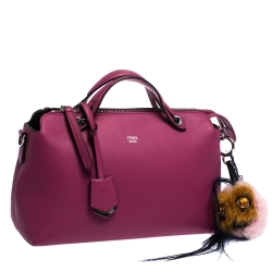 Pre Owned Fendi Fuchsia Leather Small By The Way Shoulder Bag