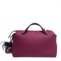 Pre Owned Fendi Fuchsia Leather Small By The Way Shoulder Bag