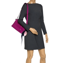 Pre Owned Fendi Fuchsia Leather Small By The Way Shoulder Bag