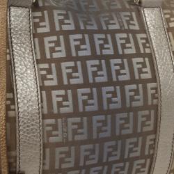 Pre Owned Fendi Zucchino Forever Boston Satchel