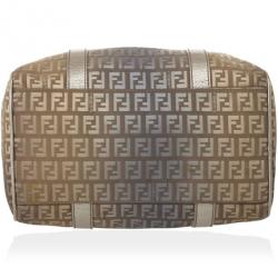 Pre Owned Fendi Zucchino Forever Boston Satchel