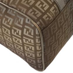 Pre Owned Fendi Zucchino Forever Boston Satchel