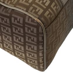 Pre Owned Fendi Zucchino Forever Boston Satchel