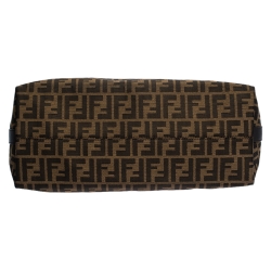 Pre Owned Fendi Tobacco Zucca Canvas and Leather Hobo