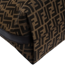 Pre Owned Fendi Tobacco Zucca Canvas and Leather Hobo