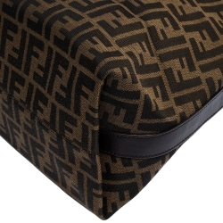 Pre Owned Fendi Tobacco Zucca Canvas and Leather Hobo