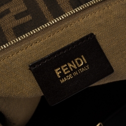 Pre Owned Fendi Tobacco Zucca Canvas and Leather Hobo