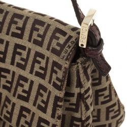 Fendi Zucchino Monogram Mini Baguette Bag