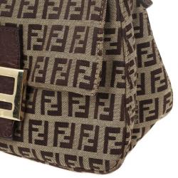Fendi Zucchino Monogram Mini Baguette Bag