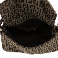 Fendi Zucchino Monogram Mini Baguette Bag
