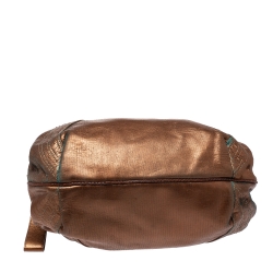 Pre Owned Fendi Metallic Leather Mini Spy Hobo