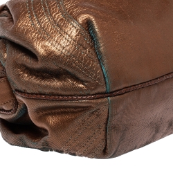 Pre Owned Fendi Metallic Leather Mini Spy Hobo