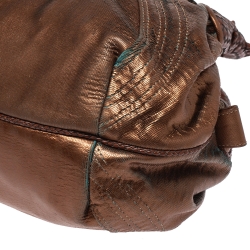 Pre Owned Fendi Metallic Leather Mini Spy Hobo