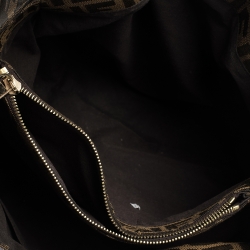 Pre Owned Fendi Tobacco Zucca Canvas and Patent Leather Large Mia Tote