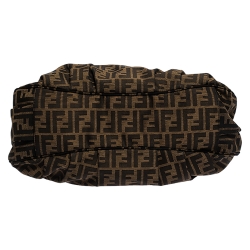 Pre Owned Fendi Tobacco Zucca Canvas and Patent Leather Large Mia Tote