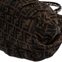 Pre Owned Fendi Tobacco Zucca Canvas and Patent Leather Large Mia Tote