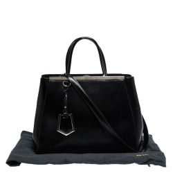 Pre Owned Fendi Black Patent Leather Medium 2jours Tote