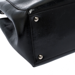 Pre Owned Fendi Black Patent Leather Medium 2jours Tote