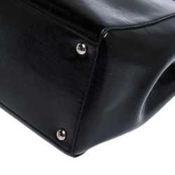 Pre Owned Fendi Black Patent Leather Medium 2jours Tote