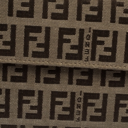 Pre Owned Fendi Beige Zucchino Canvas Trifold Compact Wallet