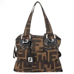 مملوكة مسبقًا Fendi Zucca Canvas Woven Crossword Bag