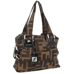 مملوكة مسبقًا Fendi Zucca Canvas Woven Crossword Bag