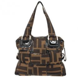 مملوكة مسبقًا Fendi Zucca Canvas Woven Crossword Bag