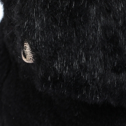 Pre Owned Fendi Black Fur Mamma Baguette Bag