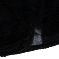 Pre Owned Fendi Black Fur Mamma Baguette Bag